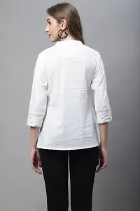 Elegant White Pure Cotton Solid Top For Women-thumb4