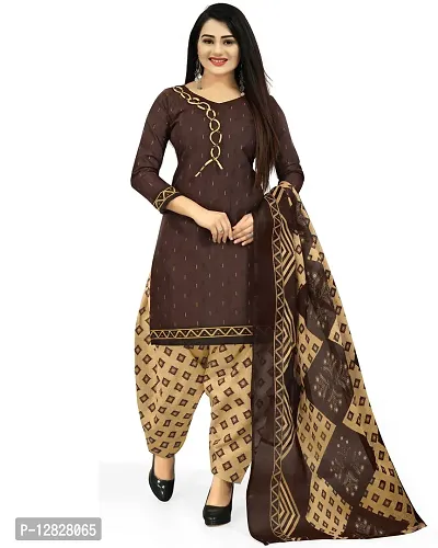 Elegant Cotton Printed Dress Material with Dupatta For Women-thumb0