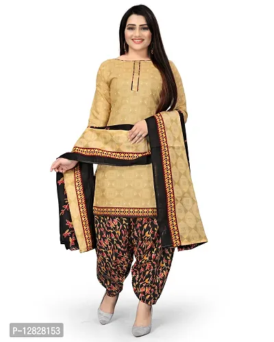 Elegant Cotton Printed Dress Material With Dupatta For Women-thumb0