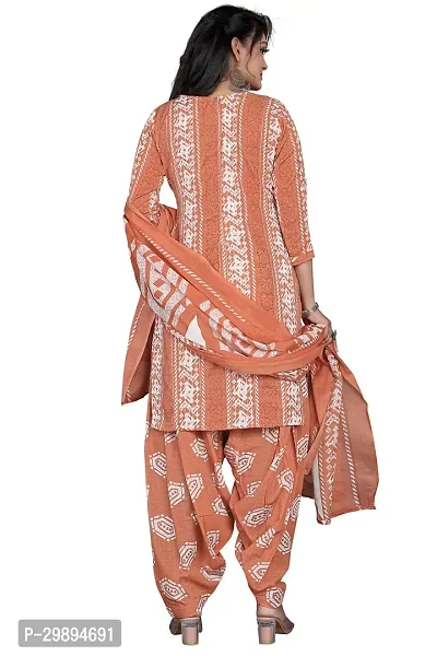 Elegant Cotton Blend Embroidered Dress Material with Dupatta For Women-thumb2