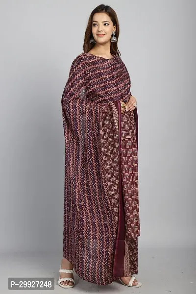 Stylish Purple Printed Cotton Kurta Pant With Dupatta For Women-thumb3