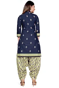 Elegant Cotton Blend Printed Dress Material with Dupatta For Women-thumb1