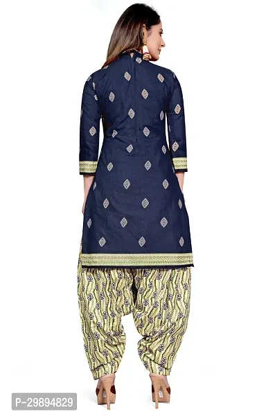 Elegant Cotton Blend Printed Dress Material with Dupatta For Women-thumb2