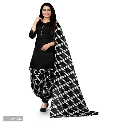 Elegant Cotton Printed Dress Material with Dupatta For Women-thumb0