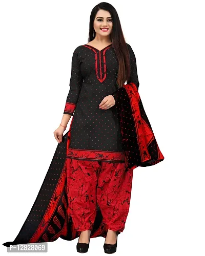 Elegant Cotton Printed Dress Material with Dupatta For Women-thumb0