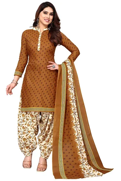 Elegant Blend Dress Material with Dupatta For Women