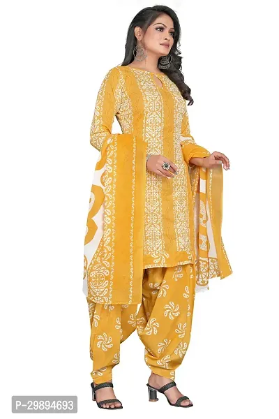 Elegant Cotton Blend Embroidered Dress Material with Dupatta For Women-thumb3