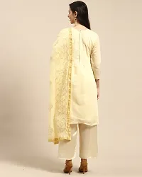 Elegant Chanderi Silk Embroidered Dress Material with Dupatta For Women-thumb1