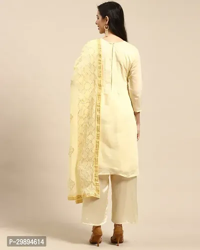 Elegant Chanderi Silk Embroidered Dress Material with Dupatta For Women-thumb2