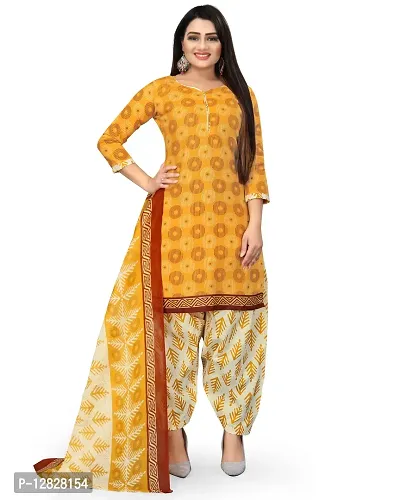 Elegant Cotton Printed Dress Material With Dupatta For Women