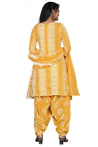 Elegant Cotton Blend Embroidered Dress Material with Dupatta For Women-thumb1