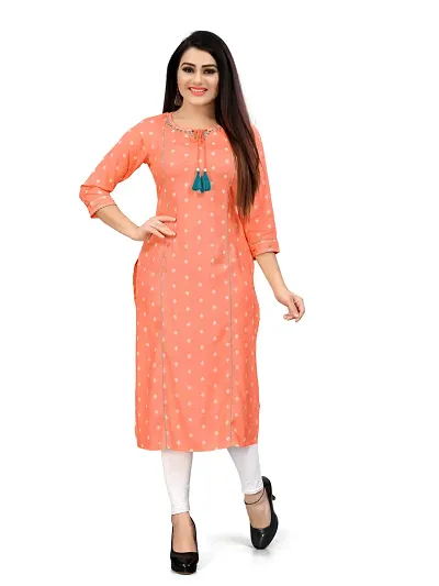 Stylish Cotton Printed A-Line Kurti