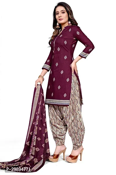 Elegant Cotton Blend Printed Dress Material with Dupatta For Women-thumb2