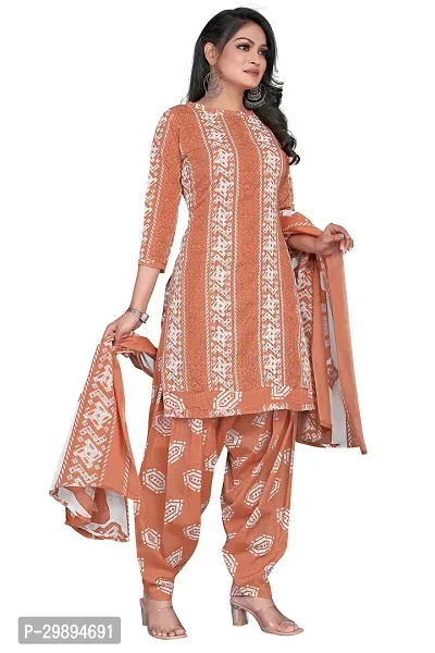 Elegant Cotton Blend Embroidered Dress Material with Dupatta For Women-thumb3