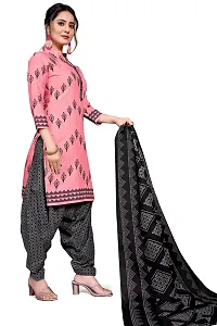 Elegant Cotton Blend Printed Dress Material with Dupatta For Women-thumb1