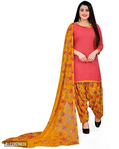 Elegant Cotton Printed Dress Material with Dupatta For Women-thumb0