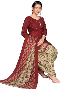 Stylish Maroon Cotton Blend Kurta, Bottom And Dupatta Set For Women-thumb4