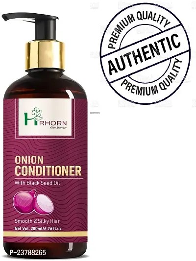 hirhorn Onion Conditioner With Red Onion Seed Oil Extract, Black Seed Oil  Pro-Vitamin B5 (200 ml)-thumb0