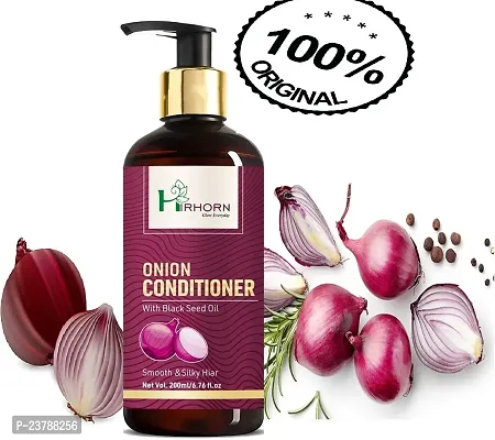 hirhorn ONION CONDITIONER FOR HAIR FALL CONTROL, HAIR GROWTH, DRY  FRIZZY HAIR,DEEP CONDITIOING,HAIR FALL,200 ML (200 ml)-thumb0