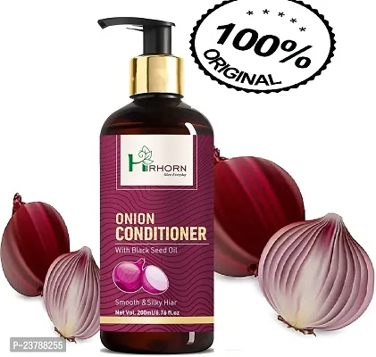 hirhorn Onion Conditioner With Onion Seed Extract  Pro-Vitamin B5| No Parabens, Mineral Oil, Silicones, Color| DEEP CONDITIOING \ 200 ML (200 ml)-thumb0