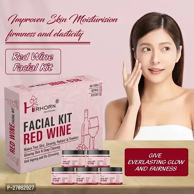 Red Wine Facial Kit For All Types Skin 5 in 1 Formula For Young Skin Long Time   250 g