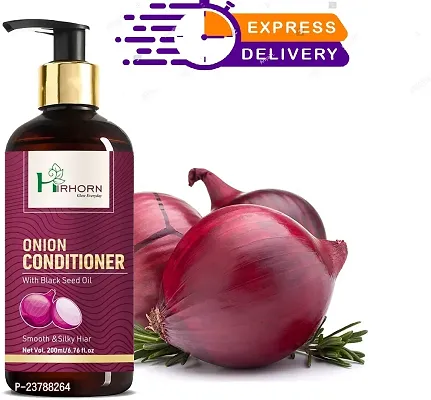 hirhorn Onion Conditioner For Hair Growth, Anti Hair Fall With Red Onion Extract  Vitamin E, 200ml (200 ml)-thumb0