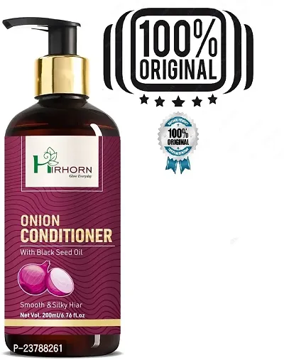 hirhorn ONION CONDITIONER FOR HAIR FALL CONTROL, HAIR GROWTH, DRY  FRIZZY HAIR AND MINERAL OIL (200 ml)-thumb0