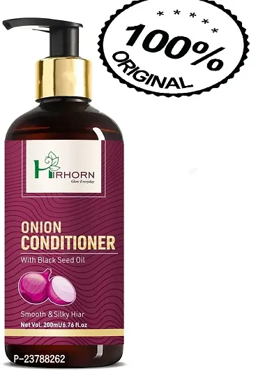 hirhorn Science Onion Conditioner With Red Onion Seed Oil Extract, Black Seed Oil  Pro-Vitamin B5 - No Parabens, Mineral Oil, Silicones, Color  Peg (200 ml)-thumb0