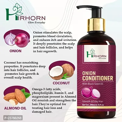 Hir Horn Onion Conditioner For Hair/Damaged Hair/Dandruff/Hairfall/Curly (200 ml)-thumb3