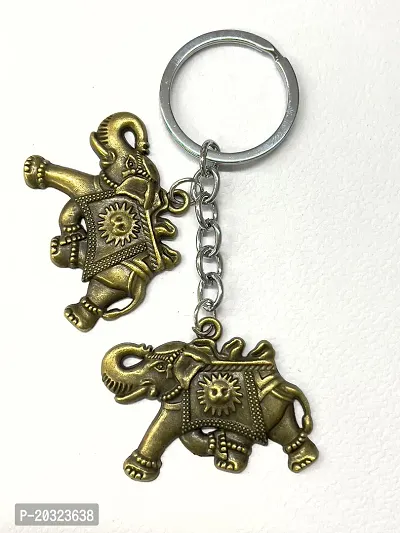 Premium Elephant Metal Keychain For Wardrobe Almirah Office Shop (Colour May Vary )