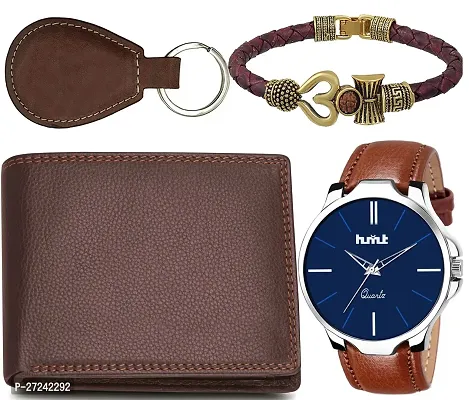 Classy Analog  Watches for Men with Wallet, Keychain and Bracalet