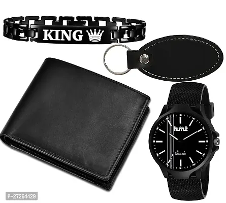 Classy Analog  Watches for Men with Wallet, Keychain and Bracelet
