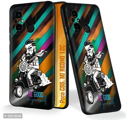 Classic Silicon Back Cover For Poco C55, Redmi 12C Mobile