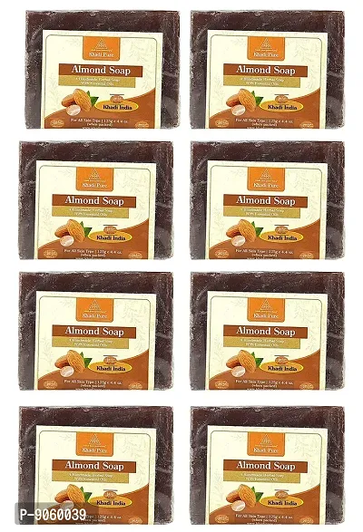 Khadi Pure Herbal Almond Soap - Pack of 8 (1000g)