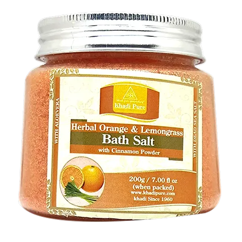 Khadi Pure Herbal Orange And Lemongrass Bath Salt 200G Multipack