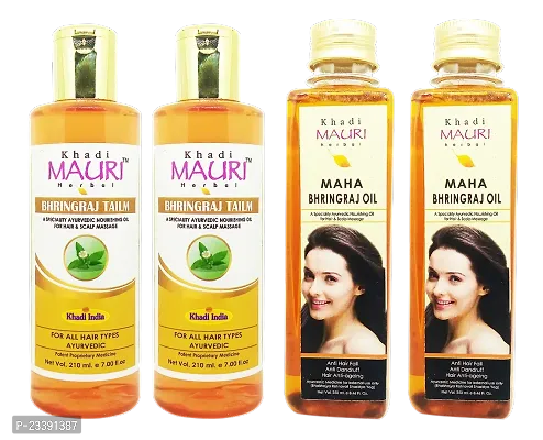 Khadi Mauri Bhringraj Tailam And Maha Bhringraj(250ml Hair Oil(Pack Of 4),920 ml-thumb0
