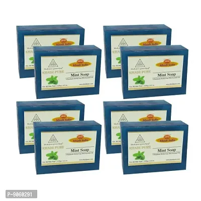 Khadi Pure Herbal Mint Soap - Pack of 8 (1000g)