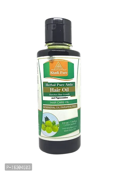 Khadi Pure Herbal Pure Amla Hair Oil 210 Ml (Pack Of 1) (210 Ml)-thumb0