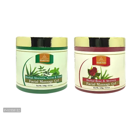 Khadi pure herbal aloevera neem deals & basil facial massage gel