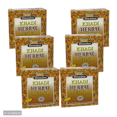 GoofinS Khadi Herbal Brown Mehndi 80G (Pack Of 6) (480G)