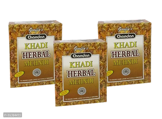 GoofinS Khadi Herbal Brown Mehndi 80G (Pack Of 3) (240G)-thumb0
