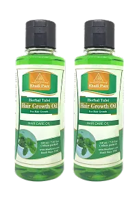 Khadi Pure Herbal Tulsi Hair Growth Hair Oil 210 Ml (Pack Of 2) (420 Ml)-thumb1