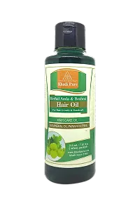 Khadi Pure Herbal Amla and Brahmi Hair Oil Mineral Oil and Paraffin Free 210 Ml (Pack Of 1) (210 Ml)-thumb1