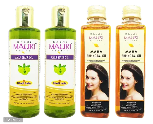 Khadi Mauri Amla And Maha Bhringraj(250ml Hair Oil(Pack Of 4),920 ml-thumb0