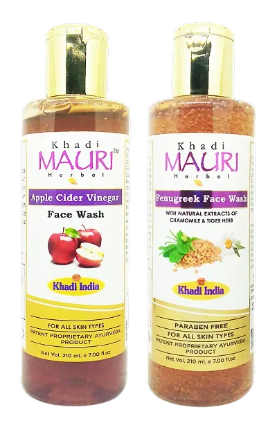 Khadi Mauri Apple Cidar And Fenugreek Face Wash -210 ml each, Pack Of 2