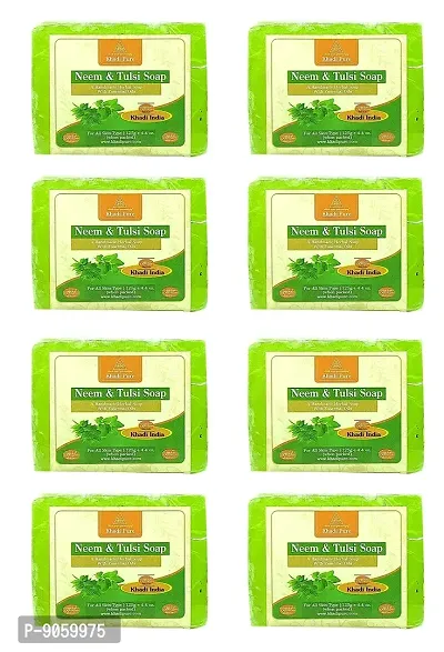 Khadi Pure Herbal Neem Tulsi Soap - Pack of 8 (1000g)-thumb0