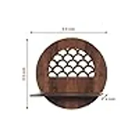 Wooden Round Shape Jalicut Wall Hanging Pot Stand - Set of 4-thumb2