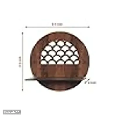 Wooden Round Shape Jalicut Wall Hanging Pot Stand - Set of 4-thumb3