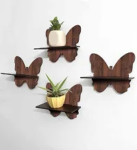 Wooden Butterfly Wall Hanging Pot Stand - Set of 4 - Unique Home Decor-thumb3