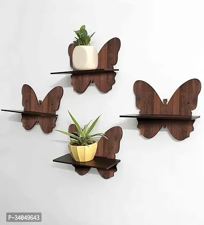 Wooden Butterfly Wall Hanging Pot Stand - Set of 4 - Unique Home Decor-thumb4